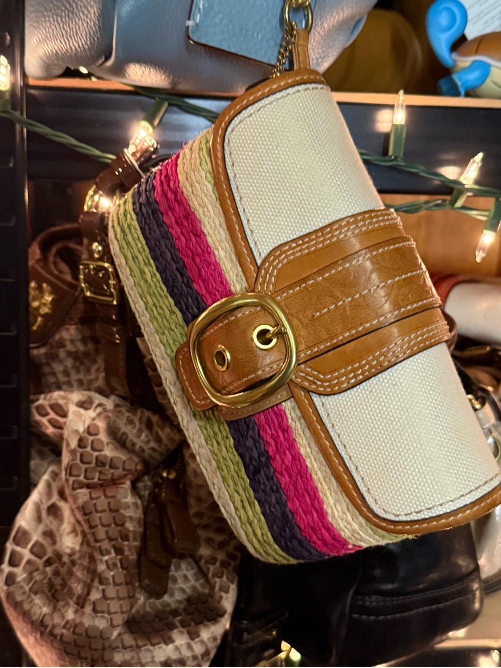 Coach Bleecker Tattersall Lining Clutch Wristlet